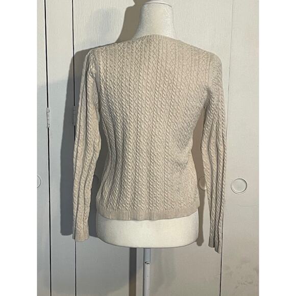 Valerie Stevens Women Size Petite Medium 100% Cotton Sweater V Neck - Picture 3 of 4